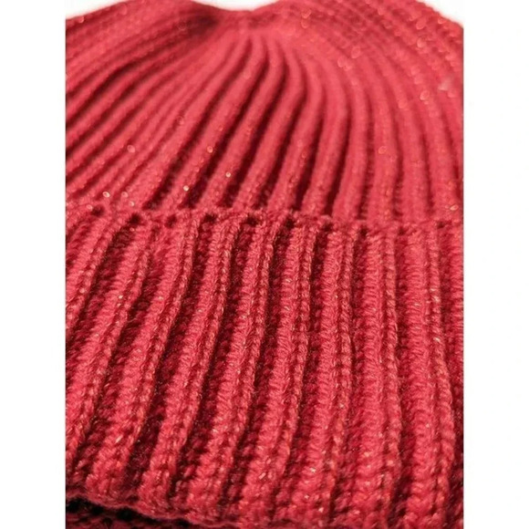 Style Co Women's Solid Shine Tech-Tip Cuffed Beanie Red O/S (MSRP $25) - Picture 3 of 5